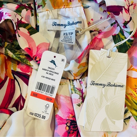 Tommy Bahama Garden of Hope & Courage Silk Shift Dress Tropical Print NWT $238 - Picture 14 of 16
